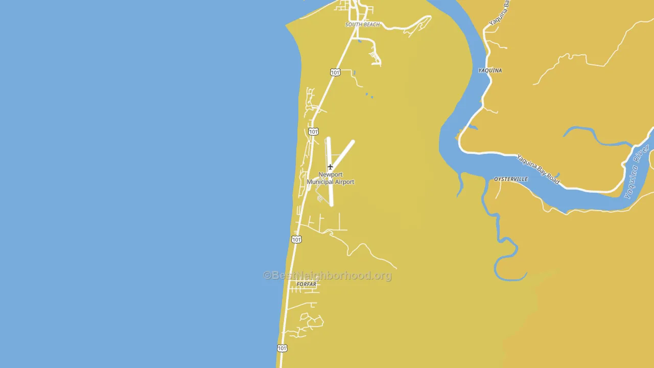 Map of the best neighborhoods in the 97366 area, with better matches in green and worse matches in red