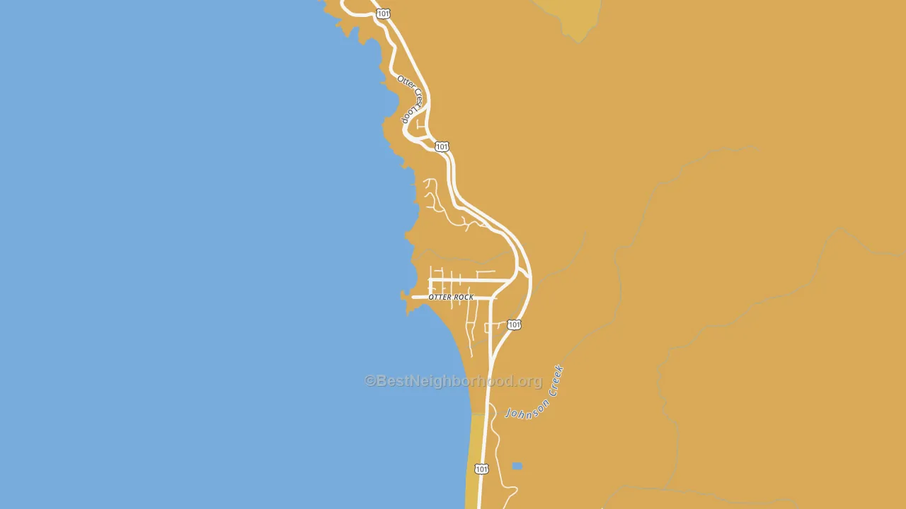 Map of the best neighborhoods in the 97369 area, with better matches in green and worse matches in red