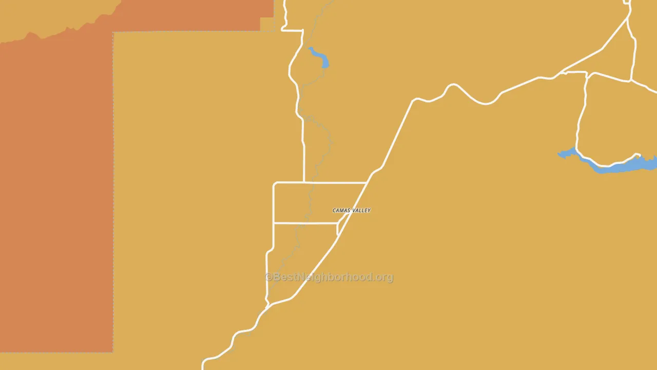 Map of the best neighborhoods in the 97416 area, with better matches in green and worse matches in red
