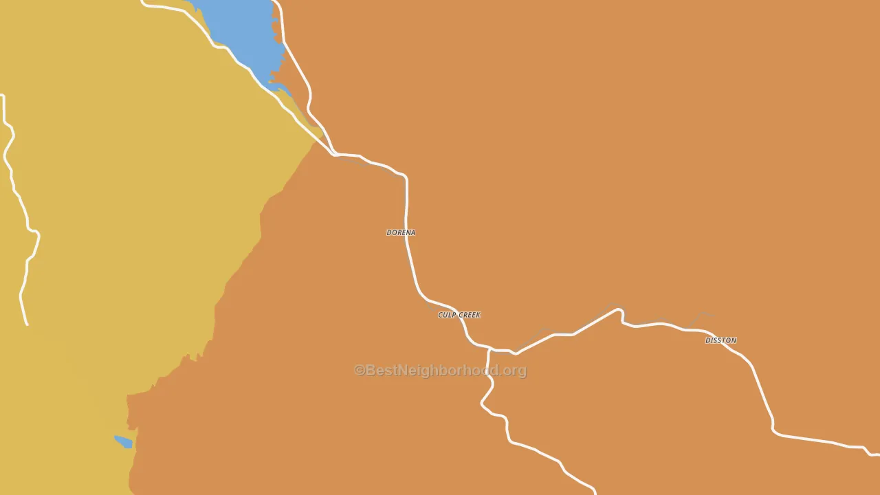 Map of the best neighborhoods in the 97434 area, with better matches in green and worse matches in red