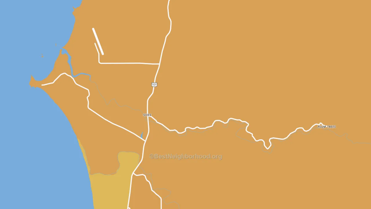 Map of the best neighborhoods in the 97476 area, with better matches in green and worse matches in red