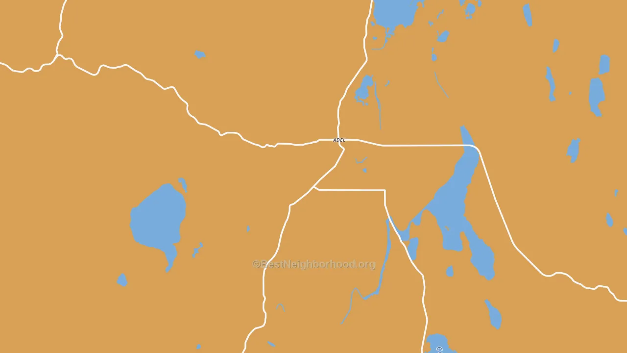 Map of the best neighborhoods in the 97620 area, with better matches in green and worse matches in red
