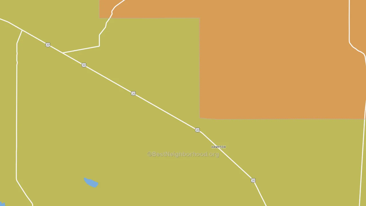 Map of the best neighborhoods in the 97712 area, with better matches in green and worse matches in red