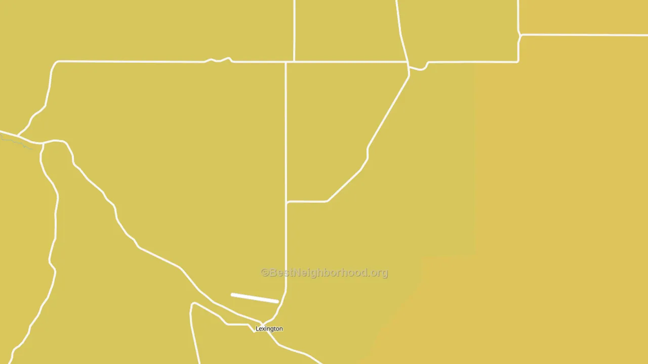 Map of the best neighborhoods in the 97839 area, with better matches in green and worse matches in red