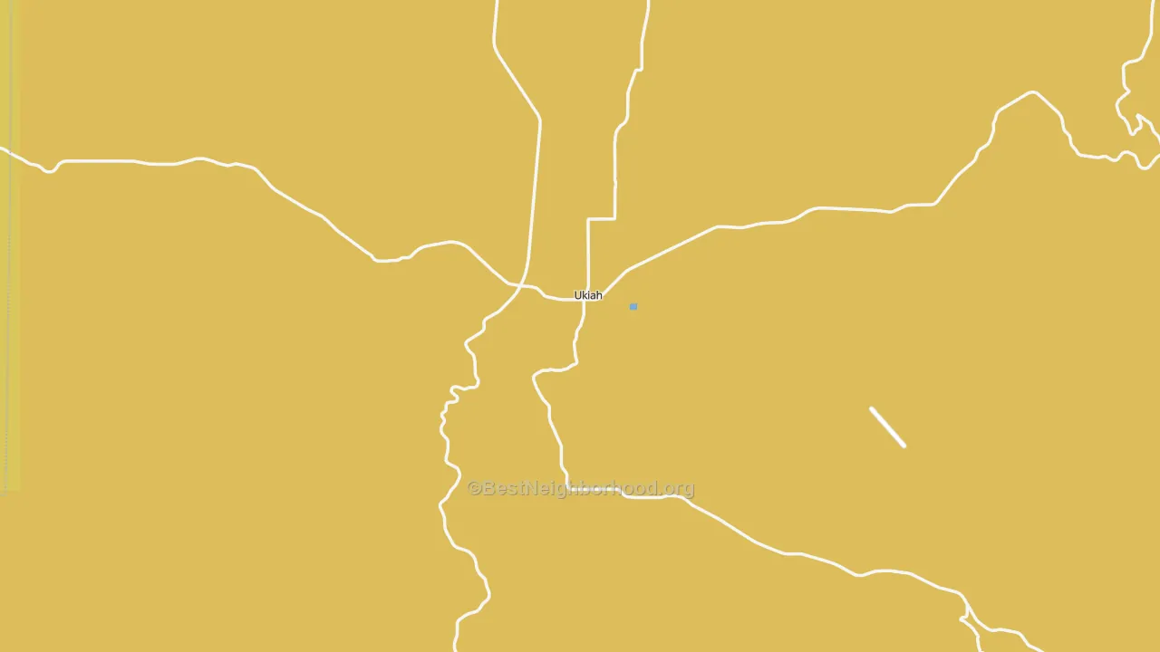 Map of the best neighborhoods in the 97880 area, with better matches in green and worse matches in red