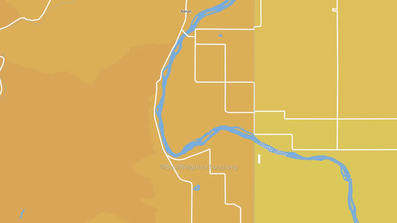 Map of the best neighborhoods in the 97901 area, with better matches in green and worse matches in red