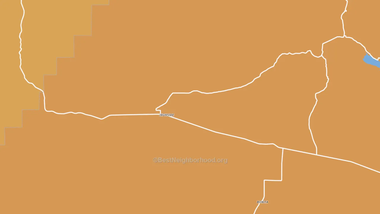 Map of the best neighborhoods in the 97908 area, with better matches in green and worse matches in red