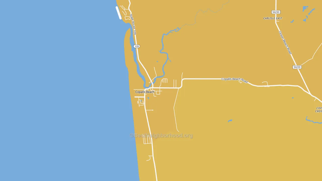 Map of the best neighborhoods in the 98535 area, with better matches in green and worse matches in red
