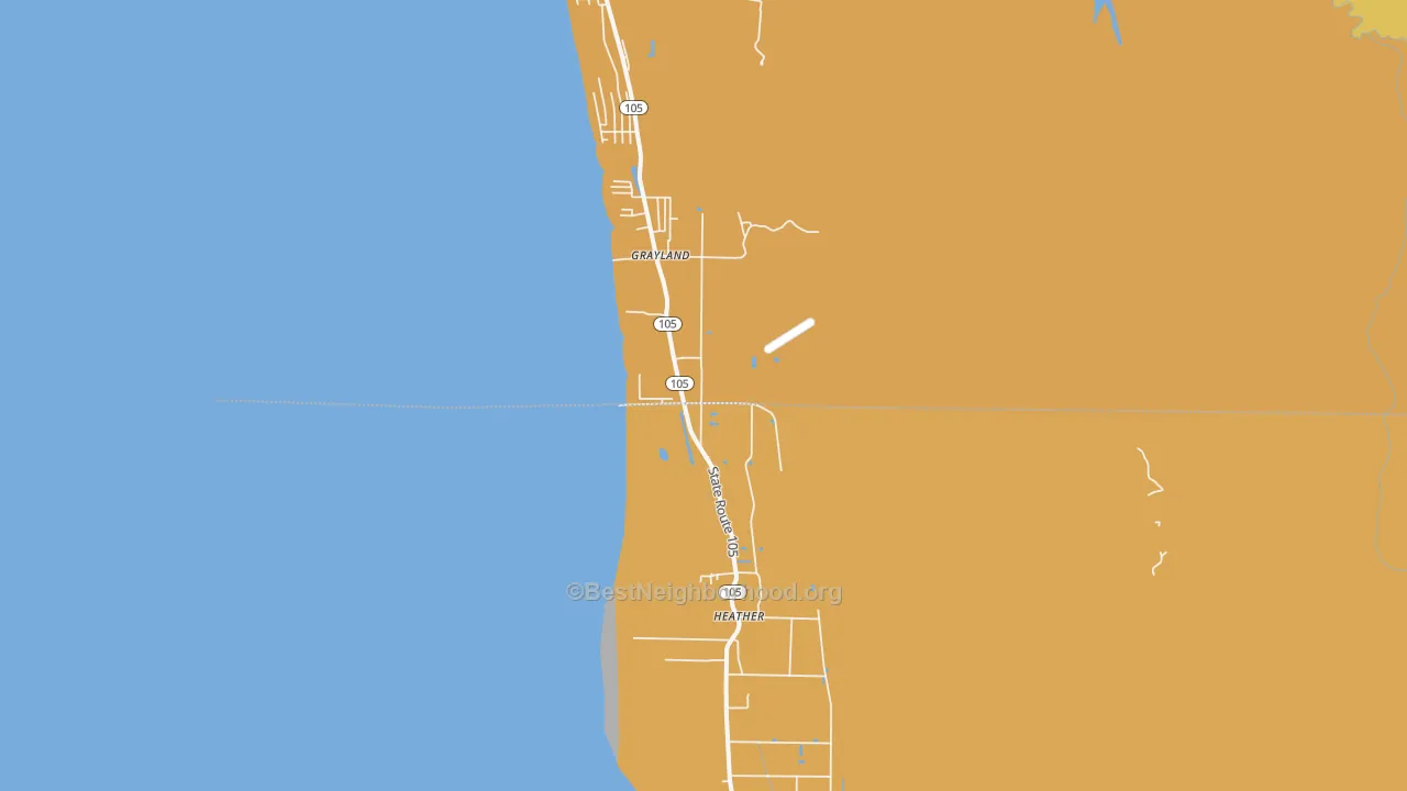 Map of the best neighborhoods in the 98547 area, with better matches in green and worse matches in red