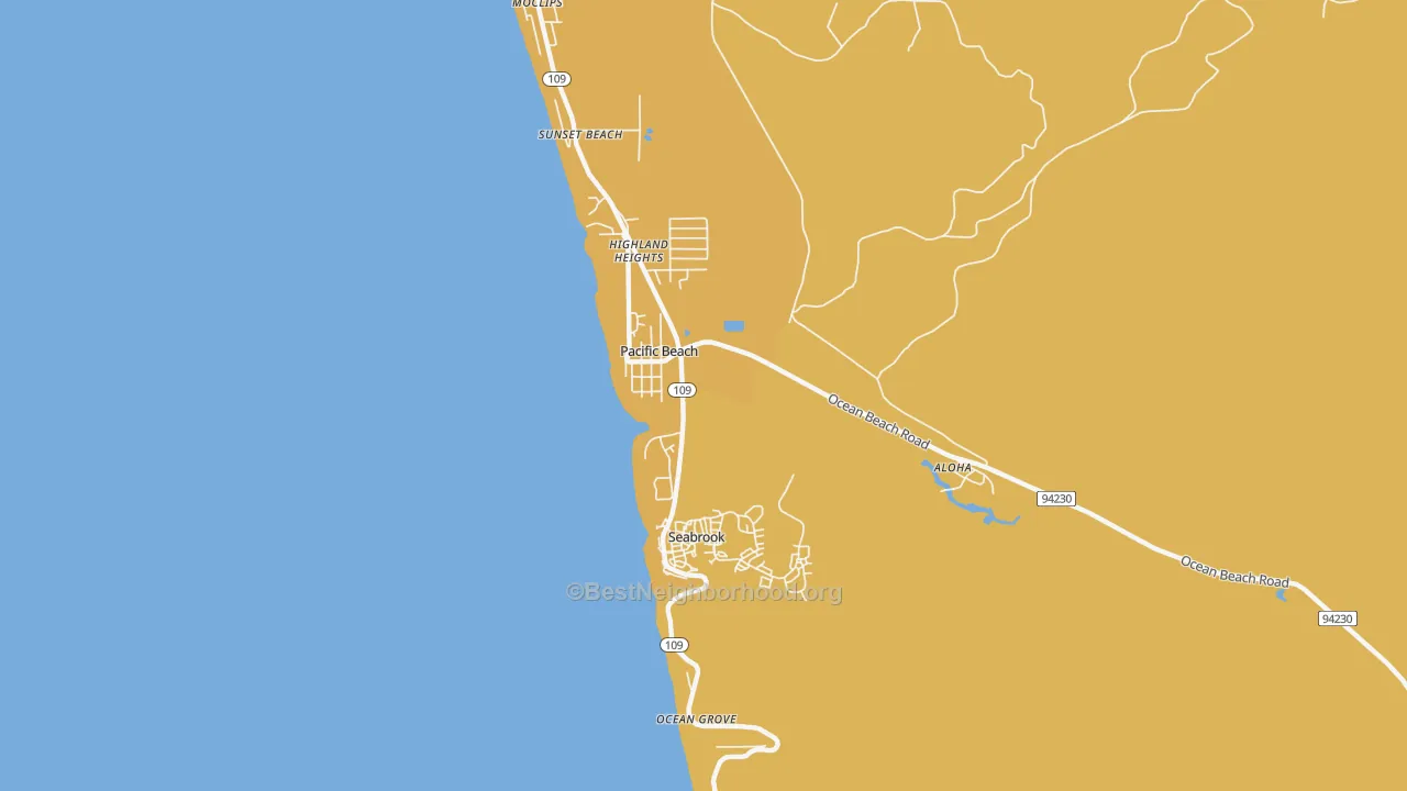 Map of the best neighborhoods in the 98571 area, with better matches in green and worse matches in red
