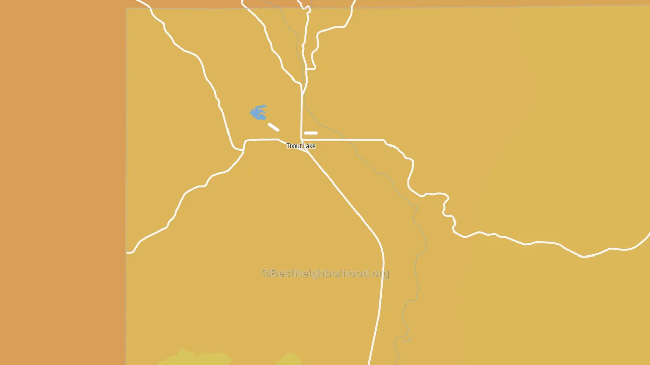 Map of the best neighborhoods in the 98650 area, with better matches in green and worse matches in red