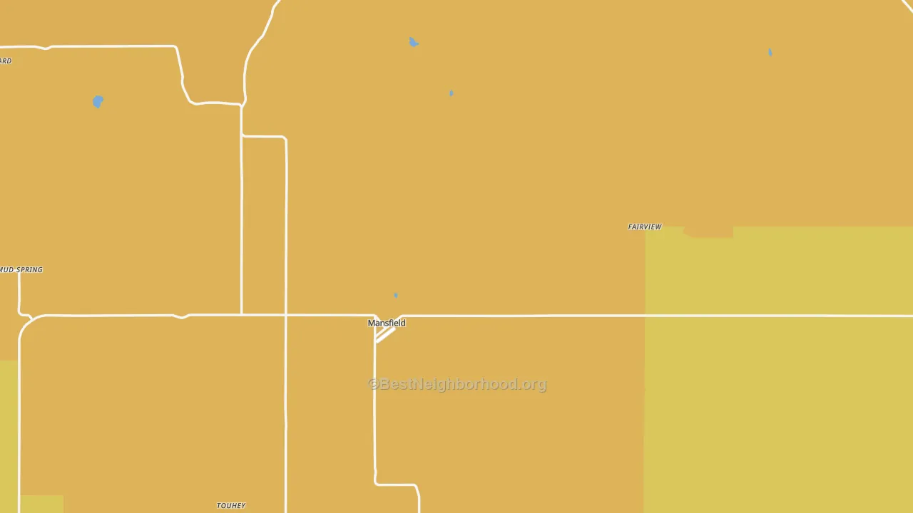 Map of the best neighborhoods in the 98830 area, with better matches in green and worse matches in red