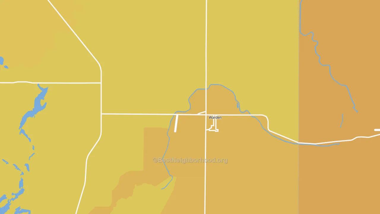 Map of the best neighborhoods in the 98857 area, with better matches in green and worse matches in red