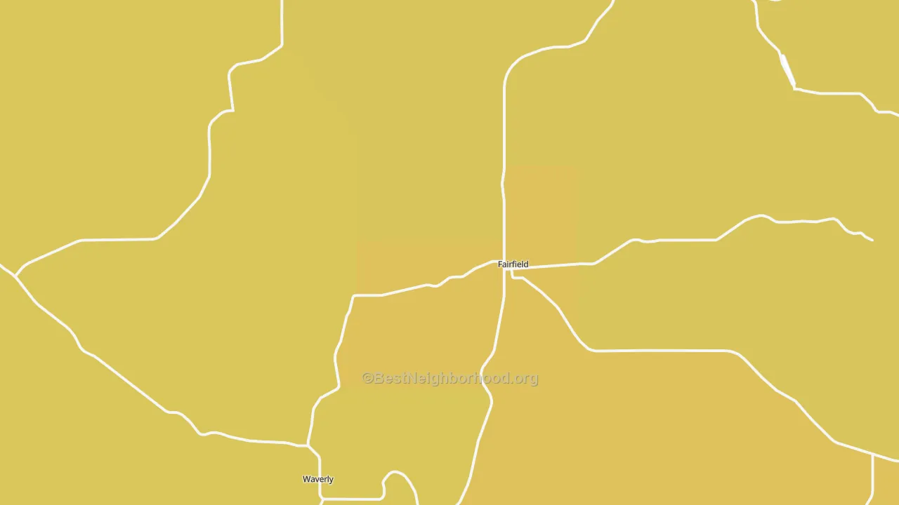 Map of the best neighborhoods in the 99012 area, with better matches in green and worse matches in red
