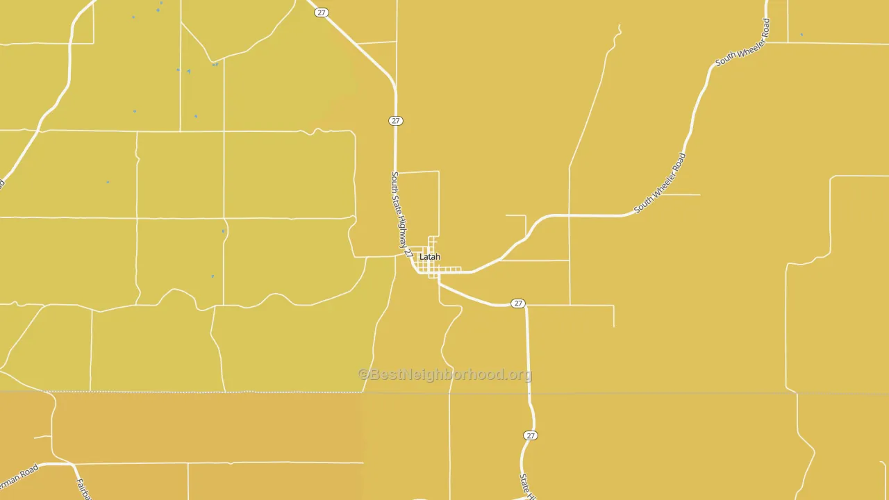 Map of the best neighborhoods in the 99018 area, with better matches in green and worse matches in red