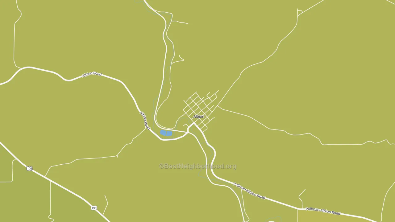 Map of the best neighborhoods in the 99102 area, with better matches in green and worse matches in red
