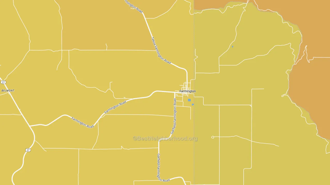Map of the best neighborhoods in the 99128 area, with better matches in green and worse matches in red