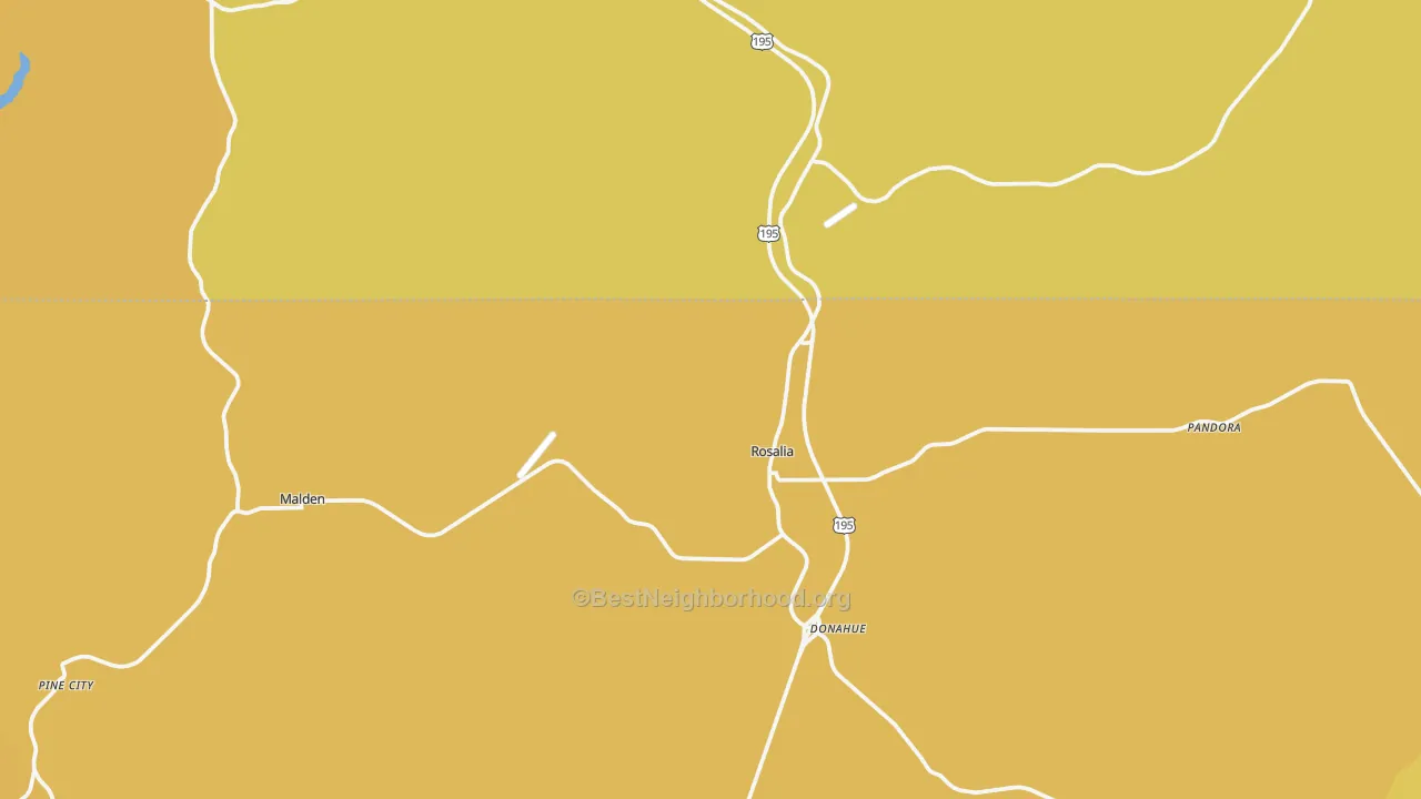 Map of the best neighborhoods in the 99170 area, with better matches in green and worse matches in red