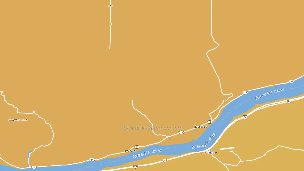 Map of the best neighborhoods in the 99356 area, with better matches in green and worse matches in red
