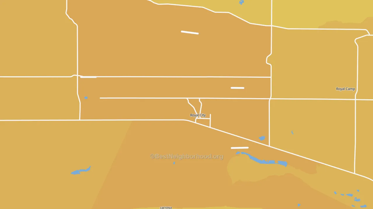 Map of the best neighborhoods in the 99357 area, with better matches in green and worse matches in red