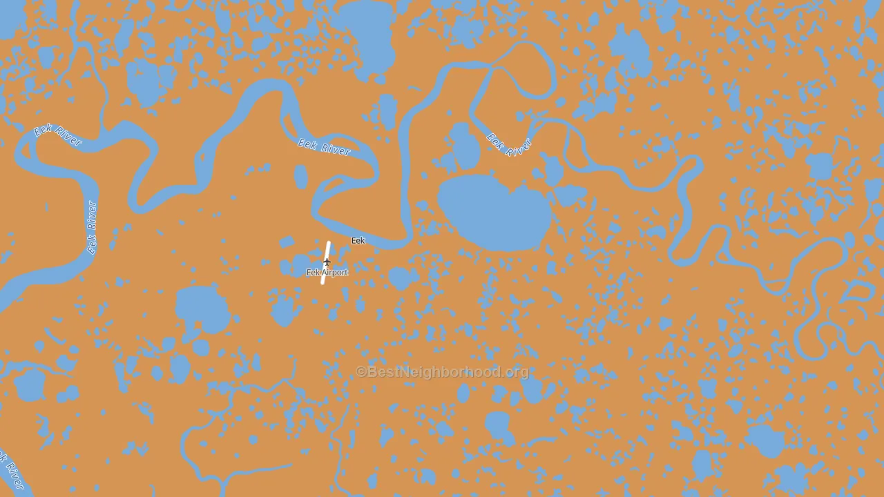 Map of the best neighborhoods in the 99578 area, with better matches in green and worse matches in red