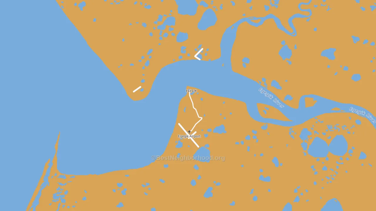 Map of the best neighborhoods in the 99579 area, with better matches in green and worse matches in red