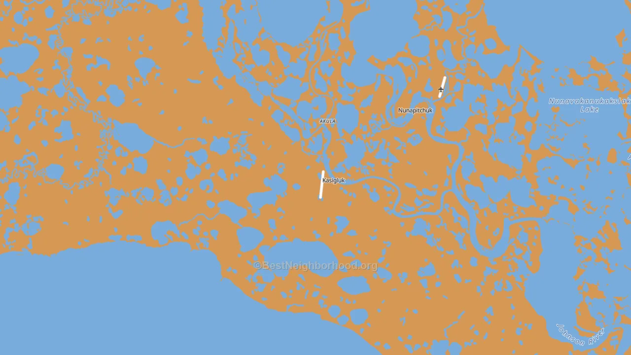 Map of the best neighborhoods in the 99609 area, with better matches in green and worse matches in red