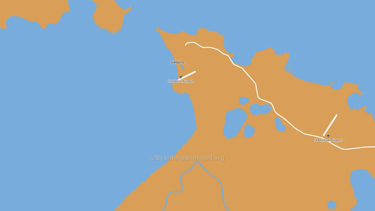 Map of the best neighborhoods in the 99671 area, with better matches in green and worse matches in red