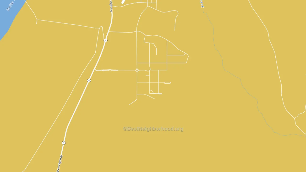 Map of the best neighborhoods in the 99731 area, with better matches in green and worse matches in red