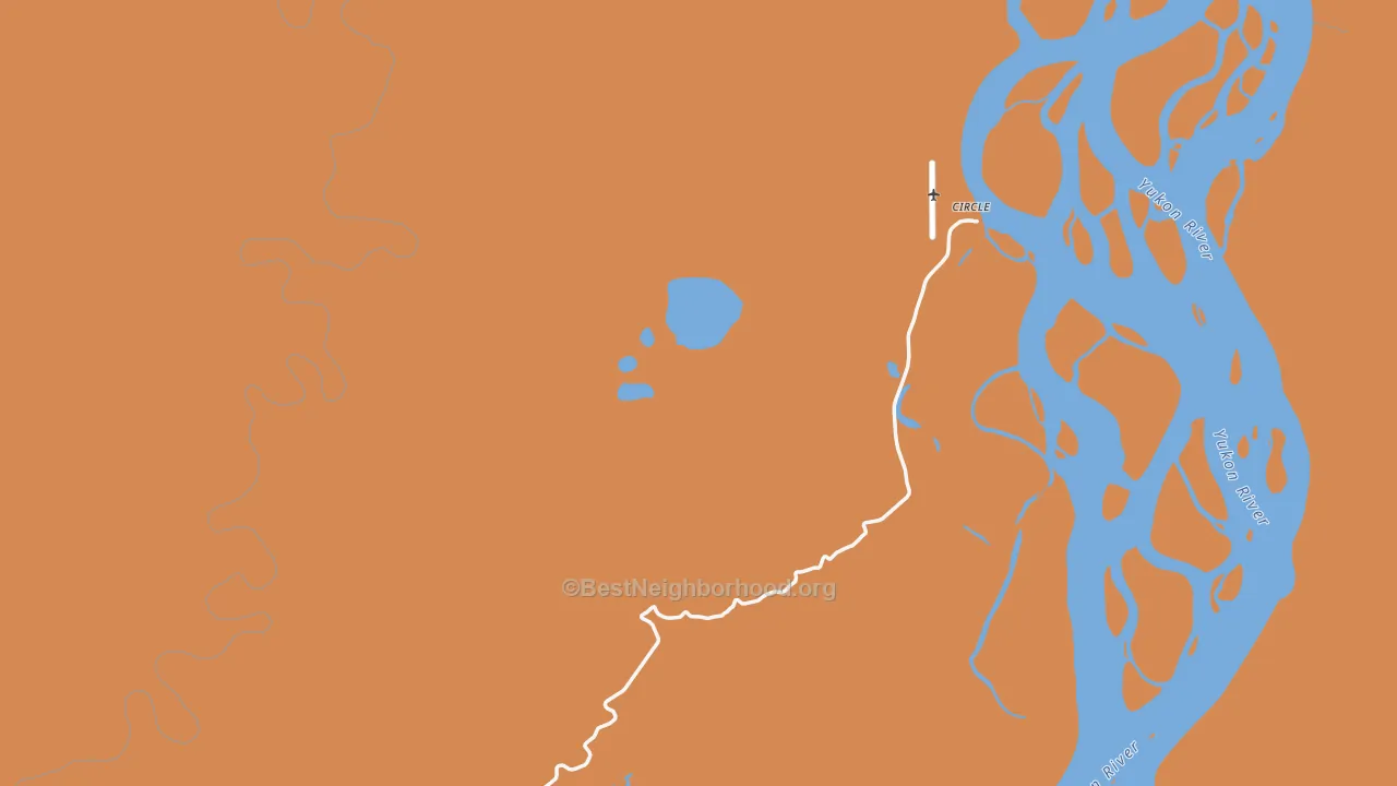 Map of the best neighborhoods in the 99733 area, with better matches in green and worse matches in red