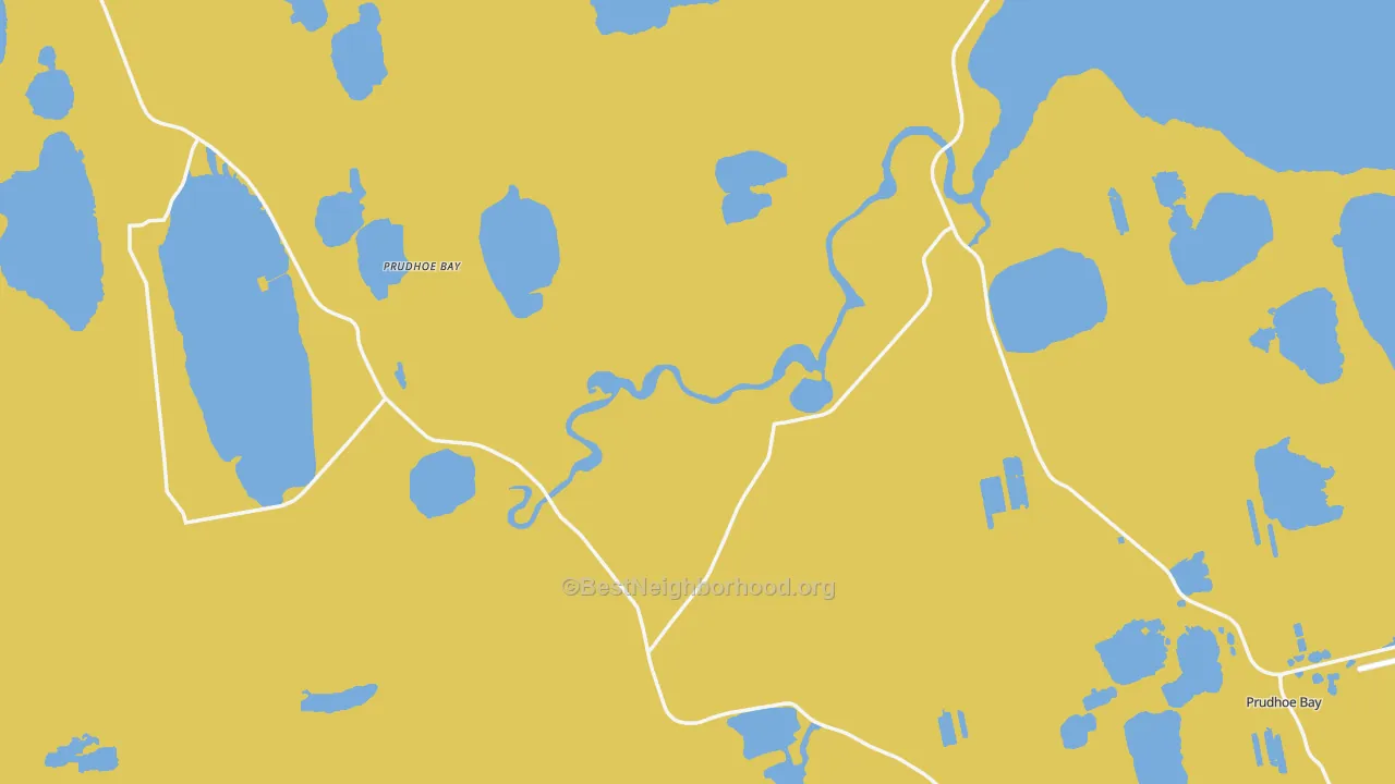 Map of the best neighborhoods in the 99734 area, with better matches in green and worse matches in red