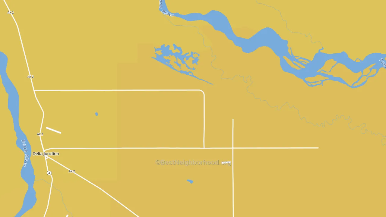 Map of the best neighborhoods in the 99737 area, with better matches in green and worse matches in red