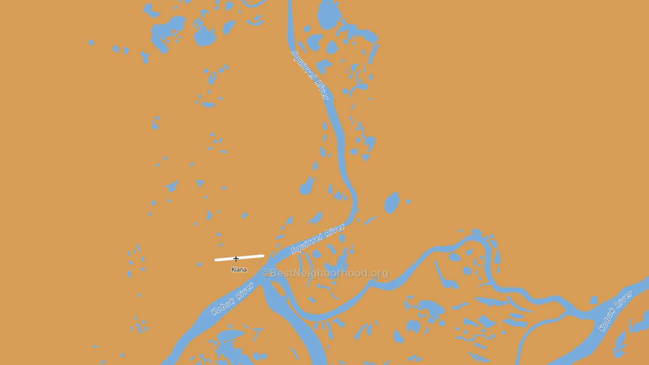 Map of the best neighborhoods in the 99749 area, with better matches in green and worse matches in red