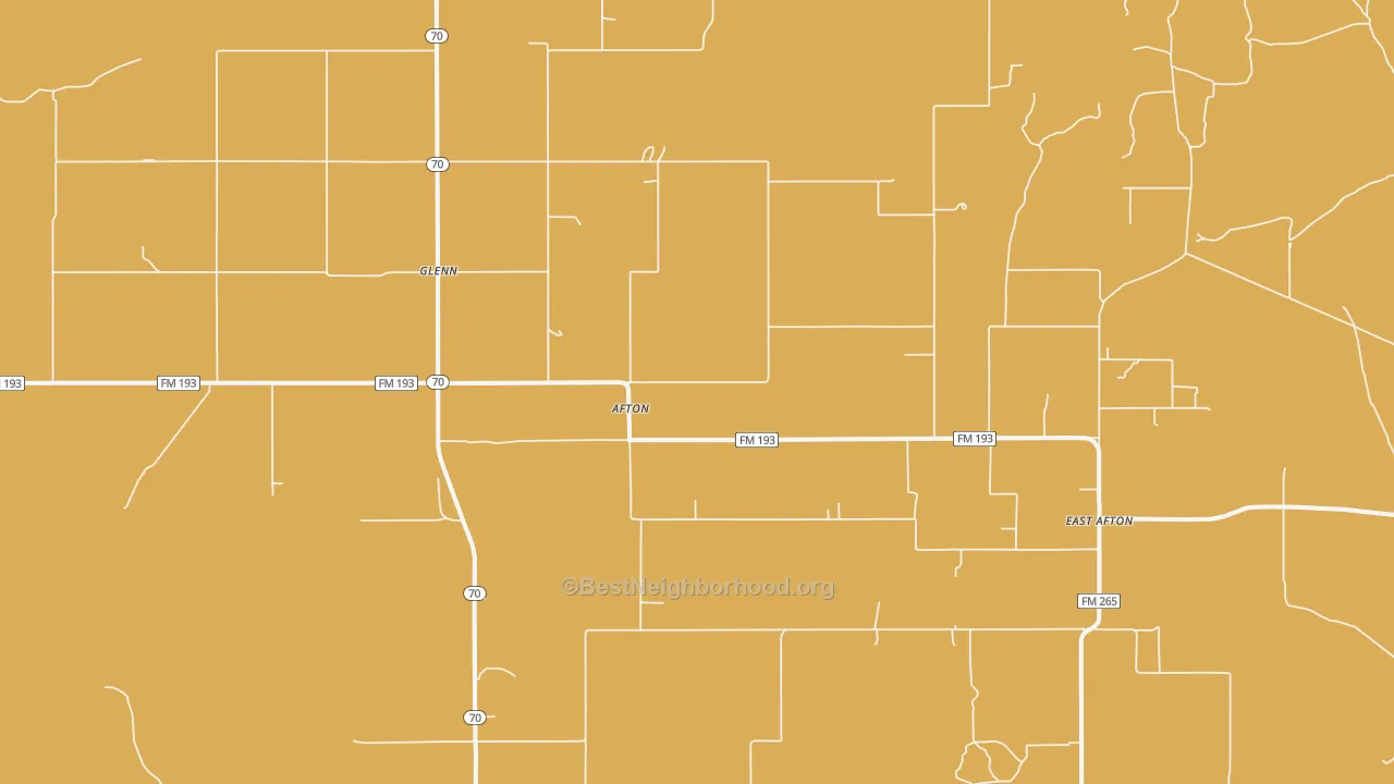 Map of the best neighborhoods in the Afton area, with better matches in green and worse matches in red