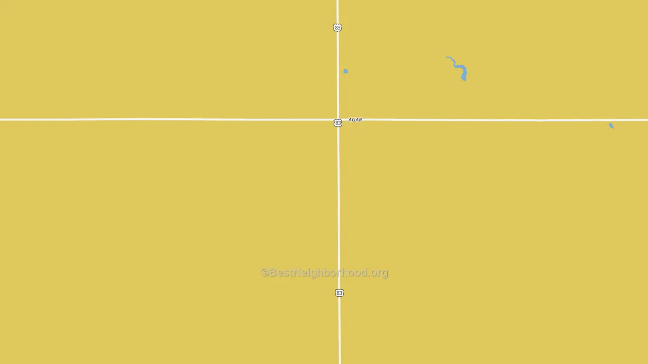 Map of the best neighborhoods in the Agar area, with better matches in green and worse matches in red