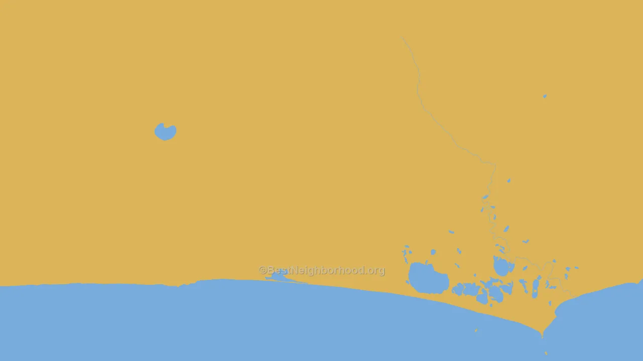 Map of the best neighborhoods in the Aleutians East Borough area, with better matches in green and worse matches in red
