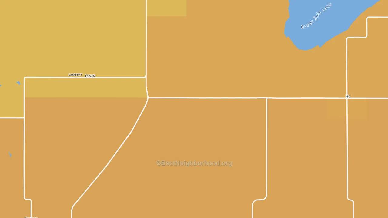 Map of the best neighborhoods in the Alfalfa County area, with better matches in green and worse matches in red