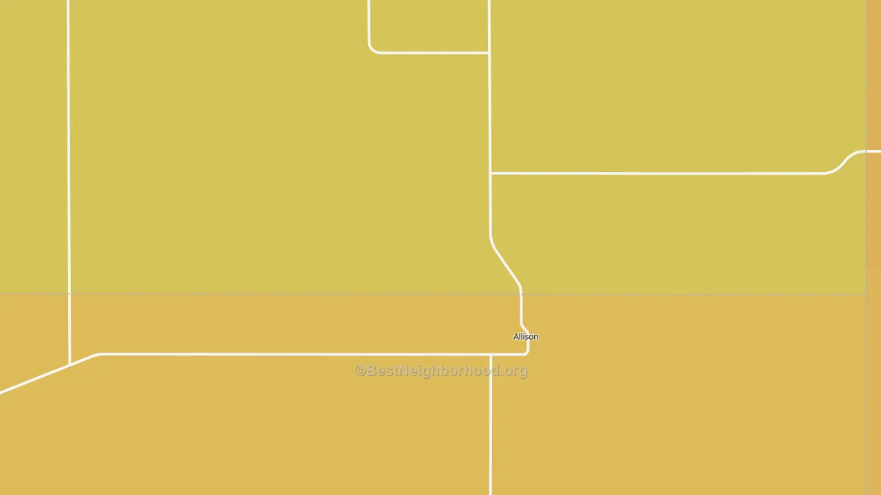 Map of the best neighborhoods in the Allison area, with better matches in green and worse matches in red