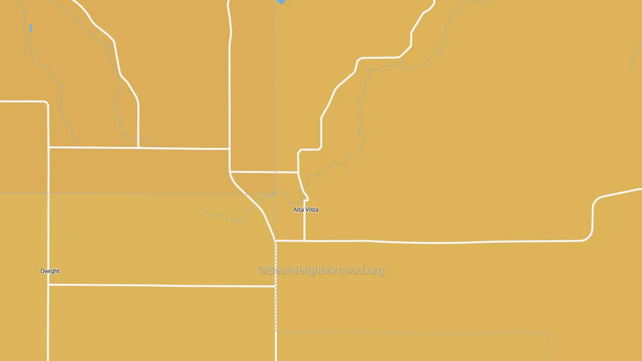 Map of the best neighborhoods in the Alta Vista area, with better matches in green and worse matches in red
