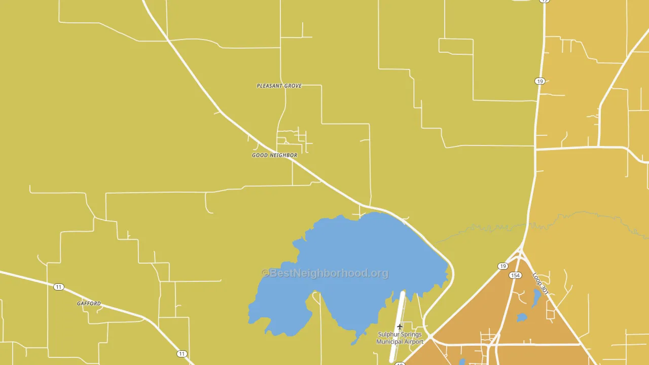 Map of the best neighborhoods in the Arbala area, with better matches in green and worse matches in red