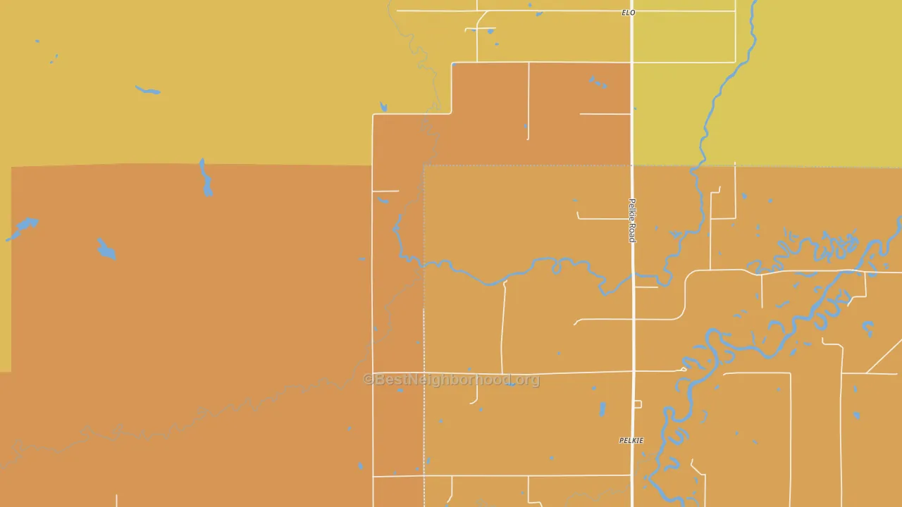 Map of the best neighborhoods in the Arnheim area, with better matches in green and worse matches in red