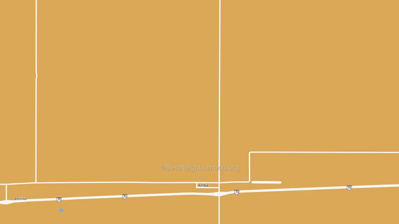 Map of the best neighborhoods in the Arriba area, with better matches in green and worse matches in red