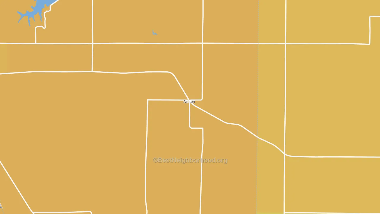 Map of the best neighborhoods in the Ashton area, with better matches in green and worse matches in red