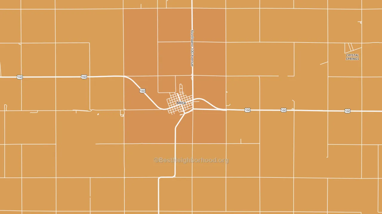 Map of the best neighborhoods in the Attica area, with better matches in green and worse matches in red