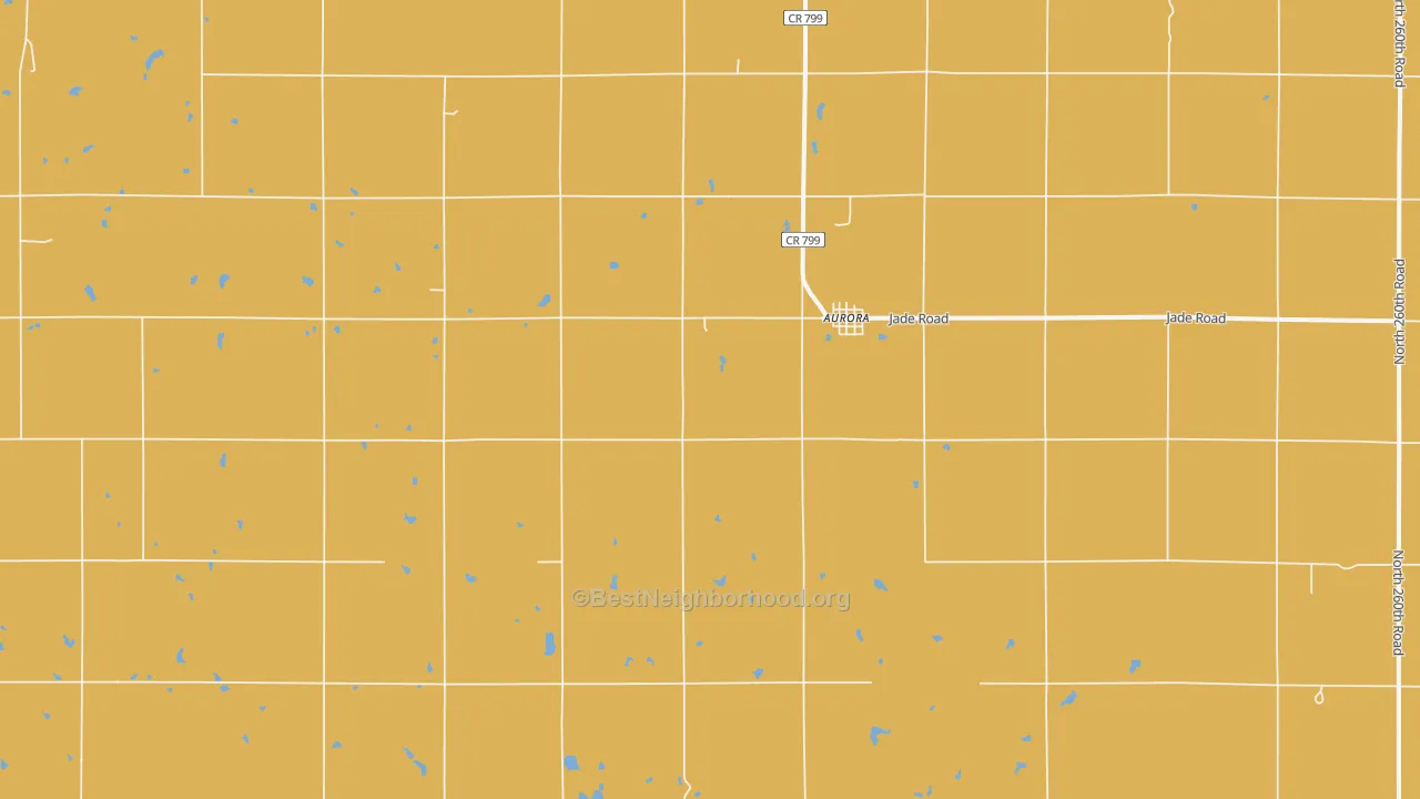 Map of the best neighborhoods in the Aurora area, with better matches in green and worse matches in red