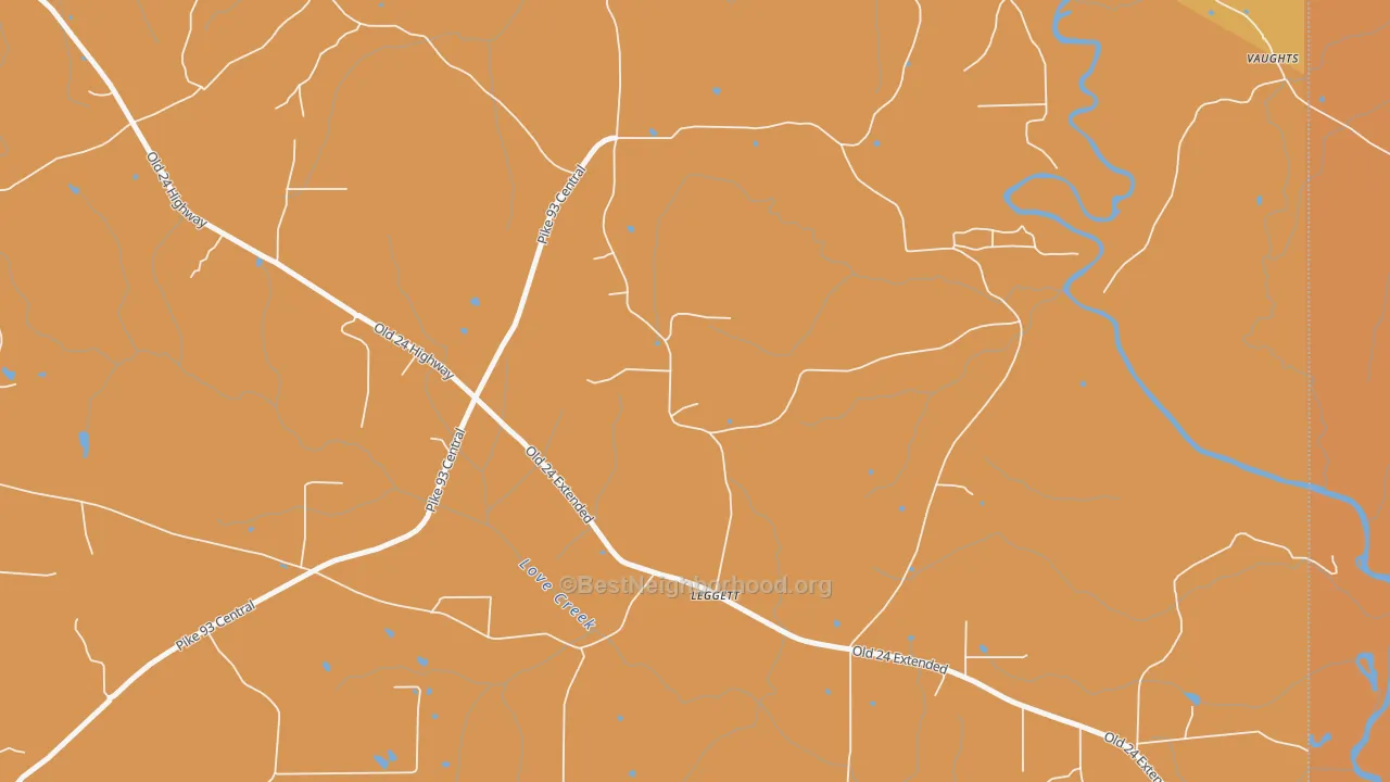 Map of the best neighborhoods in the Barto area, with better matches in green and worse matches in red