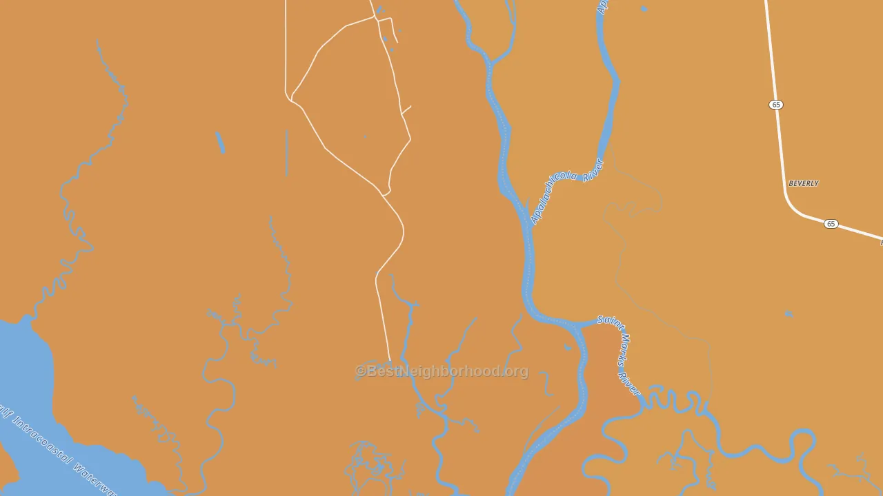Map of the best neighborhoods in the Bay City area, with better matches in green and worse matches in red