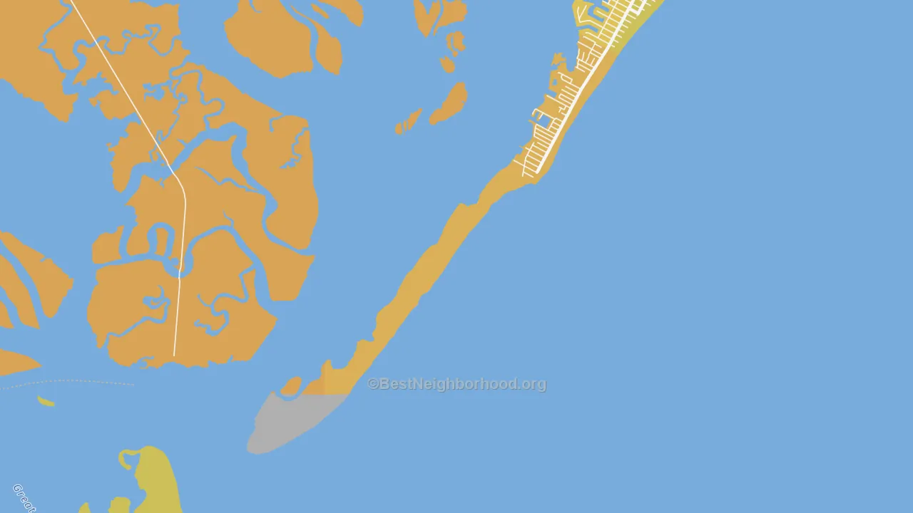 Map of the best neighborhoods in the Beach Haven Heights area, with better matches in green and worse matches in red