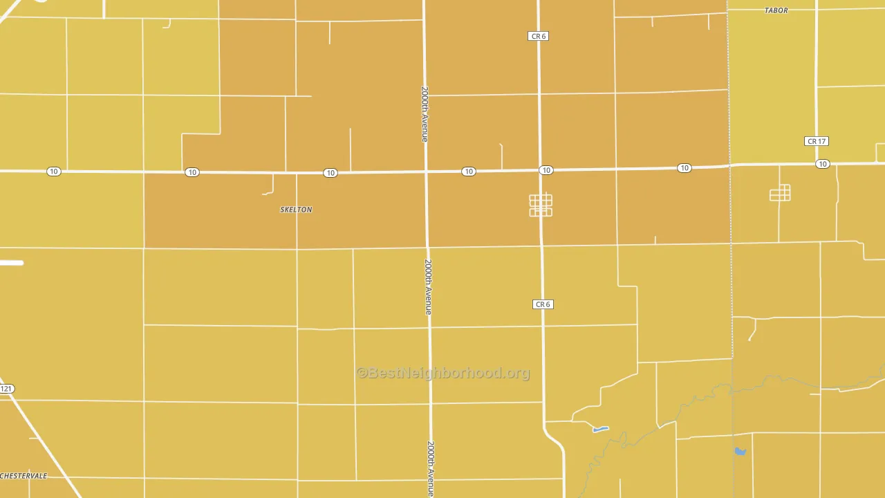 Map of the best neighborhoods in the Beason area, with better matches in green and worse matches in red