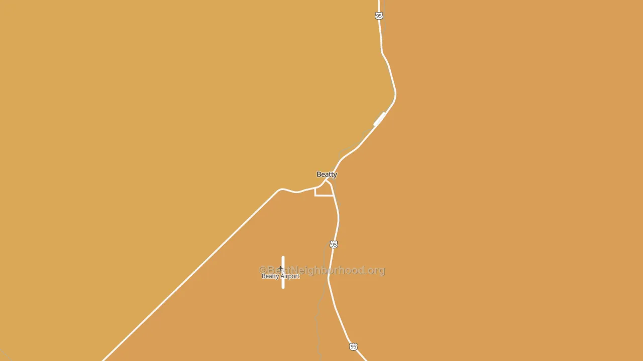 Map of the best neighborhoods in the Beatty area, with better matches in green and worse matches in red
